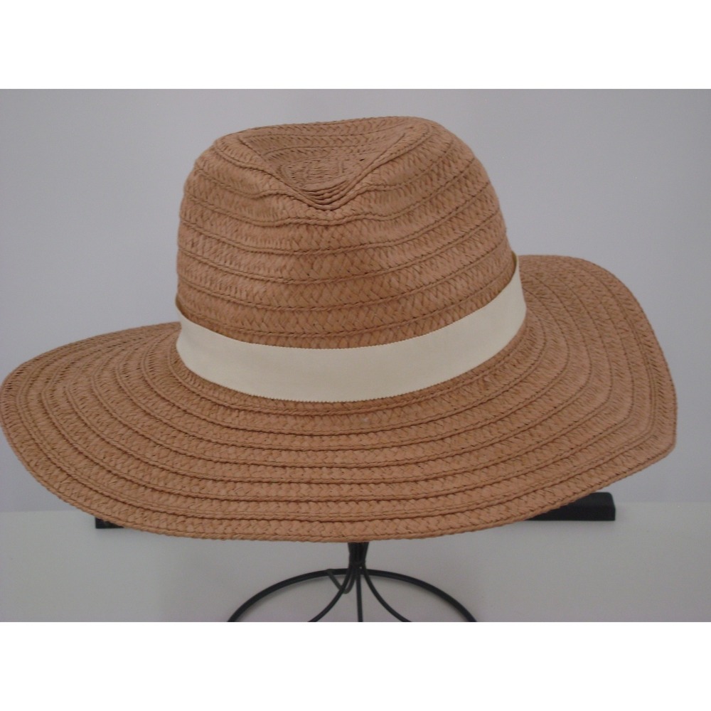 Madewell Straw Fedora Hat Tan Brown Cream Ribbon MD832‎ SP23 Mens Womens ML